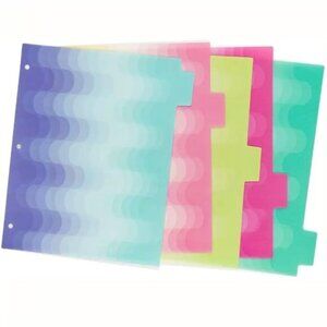 💖3/$15💖 U Brands Store 5ct Patterned Poly Tab Dividers Tidal Ombre